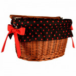 Vložka do košíka čierna s červenými bodkami